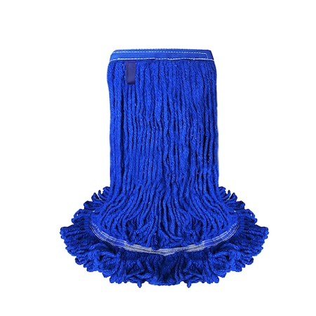 Kleen Handler 32 Oz Heavy-Duty Loop-End Wet Mop Head Refill, Dark Blue, for Industrial and Commercial Use KHHD-LEM-BD-DBL-32-1